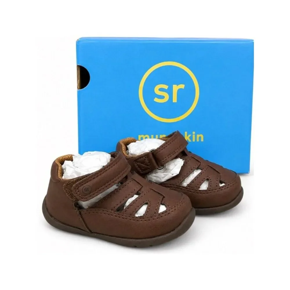 Stride Rite Joey Supportive Brown Infant Boy First Walker Shoes Size 3 Hook Loop